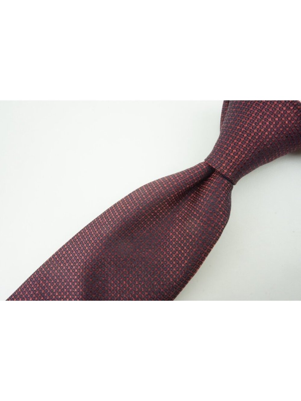 Canali Cherry Red Birdseye Woven 100% Silk Tie Brand New With Tags